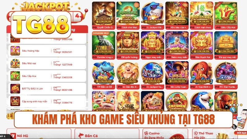 Khám phá kho game siêu khủng tại TG88